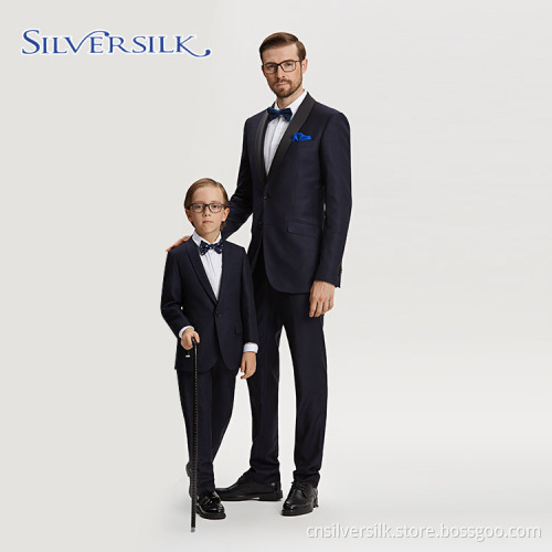 Blazer father son black wool men suit